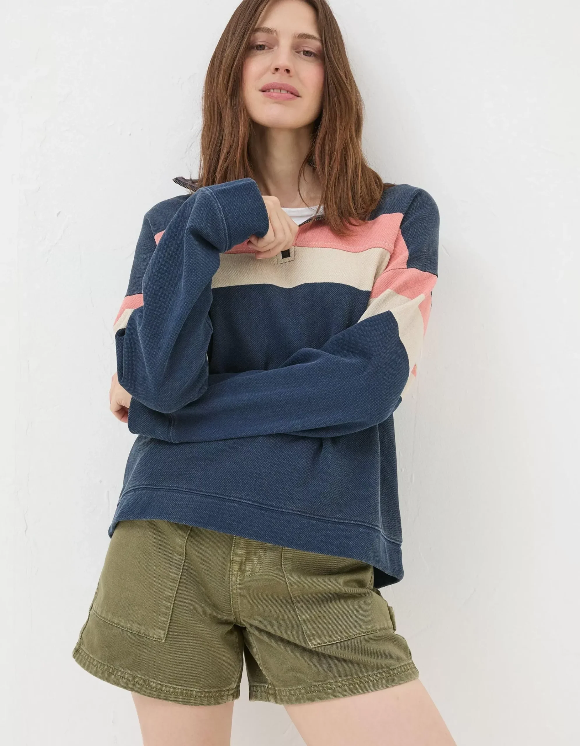 Women FatFace View All|Relaxed Airlie Colour Block Sweatshirt