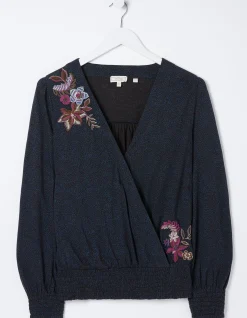 Women FatFace View All|Remi Embroidered Dotted Floral Top