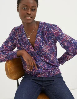 Women FatFace Tops & T-Shirts|Remi Layered Spot Wrap Top
