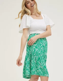 Women FatFace Skirts|Remy Tropical Leaf Skirt