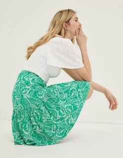 Women FatFace Skirts|Remy Tropical Leaf Skirt