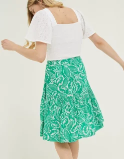 Women FatFace Skirts|Remy Tropical Leaf Skirt