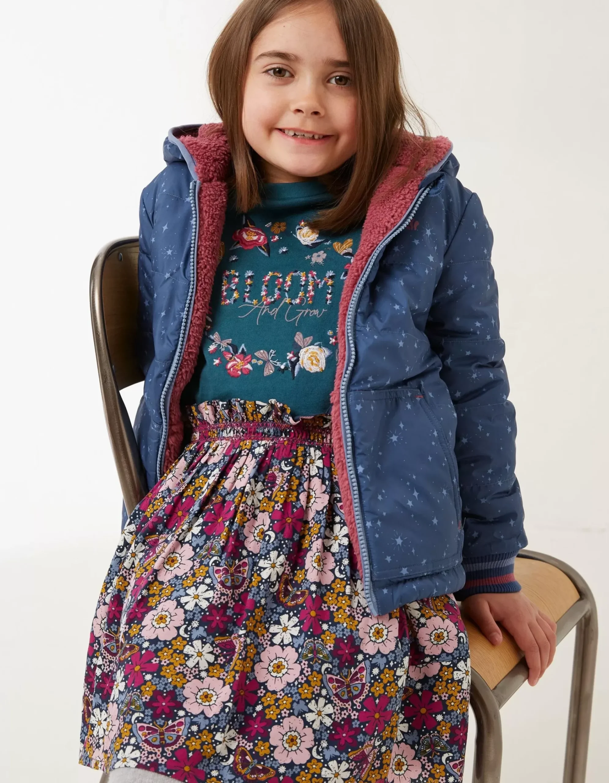 Girls FatFace View All|Reversible Star Jacket