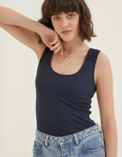 Women FatFace Tops & T-Shirts|Romy Lace Trim Vest Top