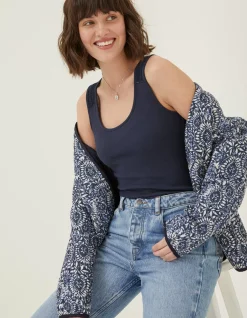 Women FatFace Tops & T-Shirts|Romy Lace Trim Vest Top