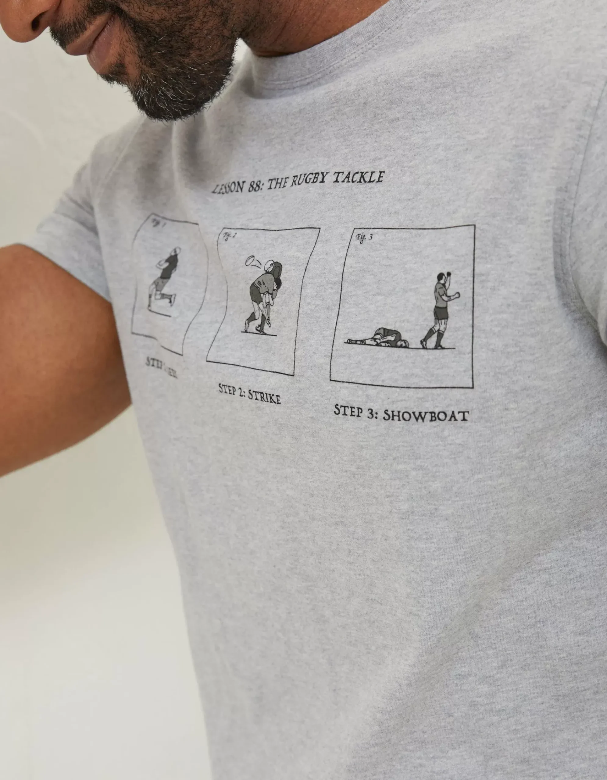 Men FatFace T-Shirts|Rugby Cartoon T-Shirt