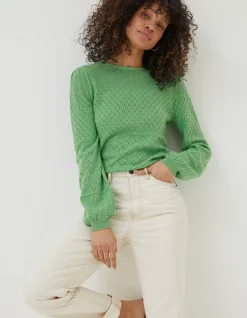 Women FatFace Knitwear|Sadie Pointelle Jumper