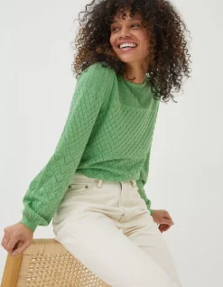 Women FatFace Knitwear|Sadie Pointelle Jumper
