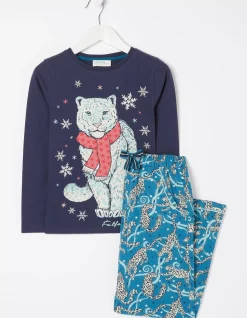 Girls FatFace View All|Sadie Snow Leopard Pyjama Set