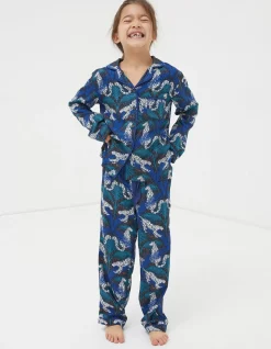 Girls FatFace View All|Sadie Snow Leopard Woven Pyjama Set