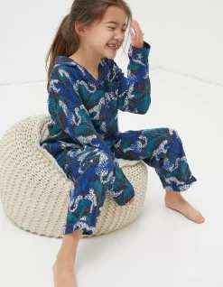 Girls FatFace View All|Sadie Snow Leopard Woven Pyjama Set