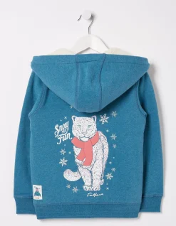 Girls FatFace Sweatshirts & Hoodies|Sadie Snow Leopard Zip Hoodie