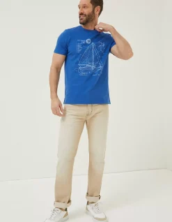 Men FatFace T-Shirts|Sail Boat Sketch T-Shirt