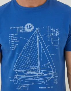 Men FatFace T-Shirts|Sail Boat Sketch T-Shirt