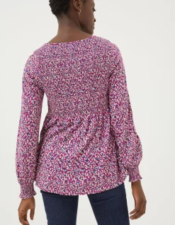 Women FatFace Tops & T-Shirts|Sara Animal Texture Top