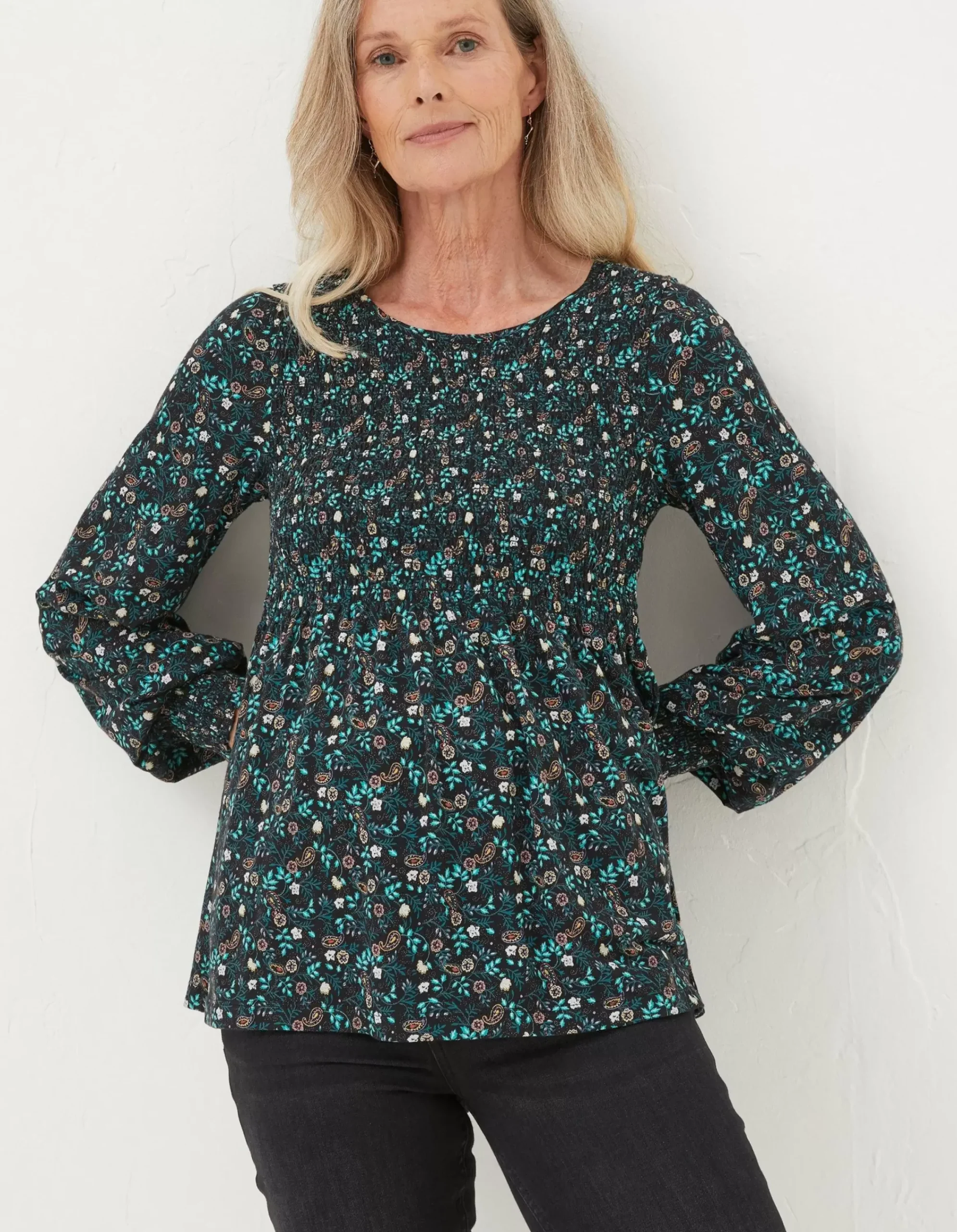 Women FatFace Tops & T-Shirts|Sara Evergreen Top