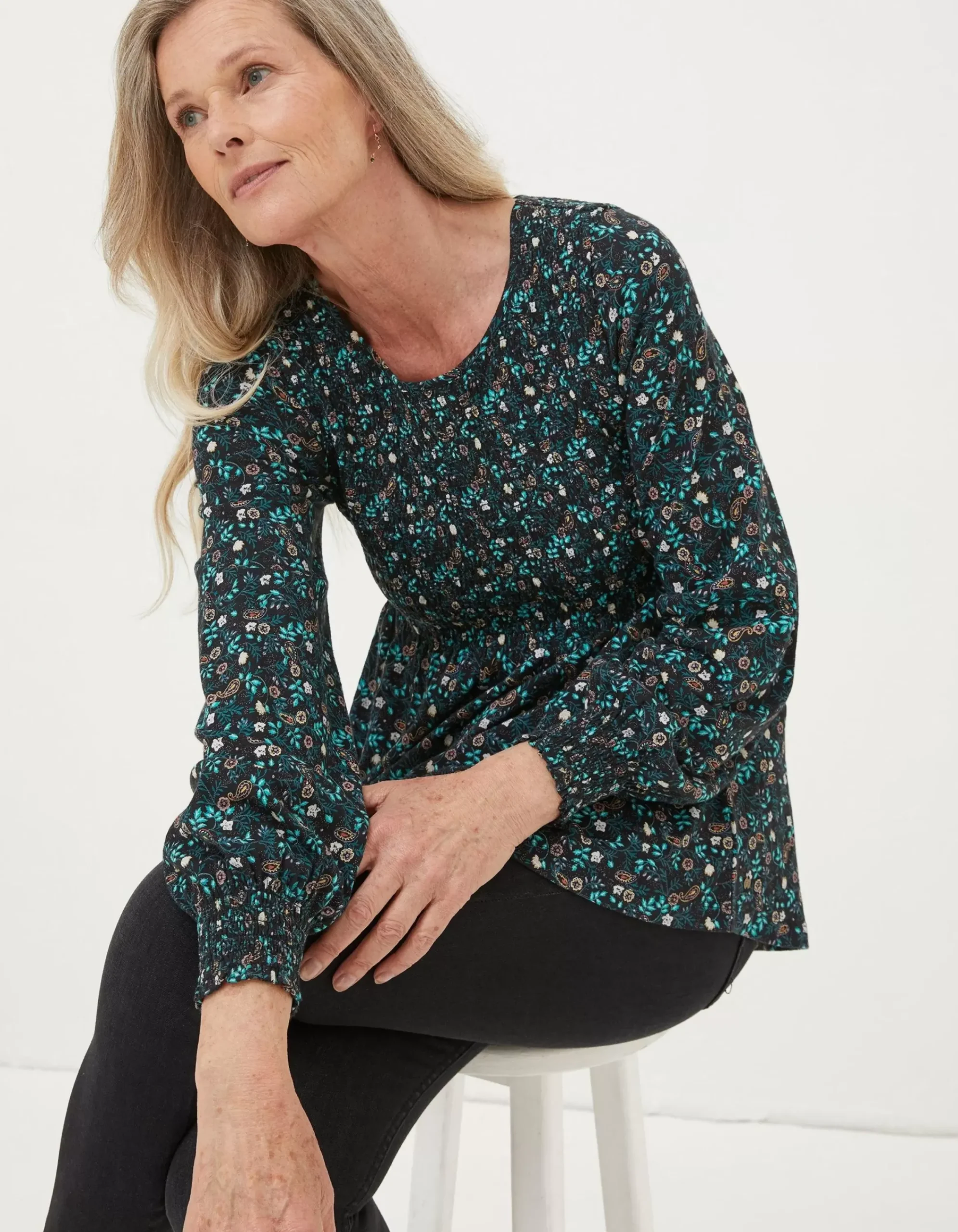Women FatFace Tops & T-Shirts|Sara Evergreen Top