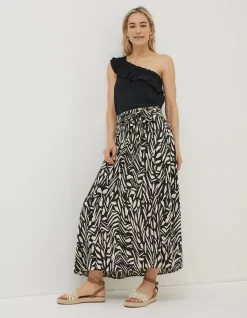 Women FatFace Skirts|Sasha Paintstroke Midi Skirt