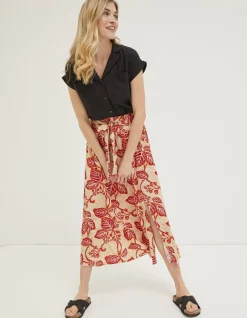 Women FatFace Skirts|Sasha Vine Floral Midi Skirt