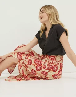 Women FatFace Skirts|Sasha Vine Floral Midi Skirt