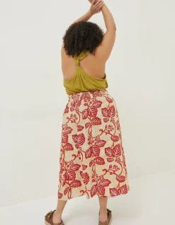 Women FatFace Skirts|Sasha Vine Floral Midi Skirt