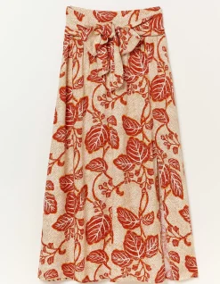 Women FatFace Skirts|Sasha Vine Floral Midi Skirt