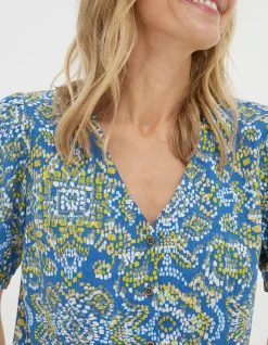 Women FatFace View All|Savannah Aztec Texture Blouse