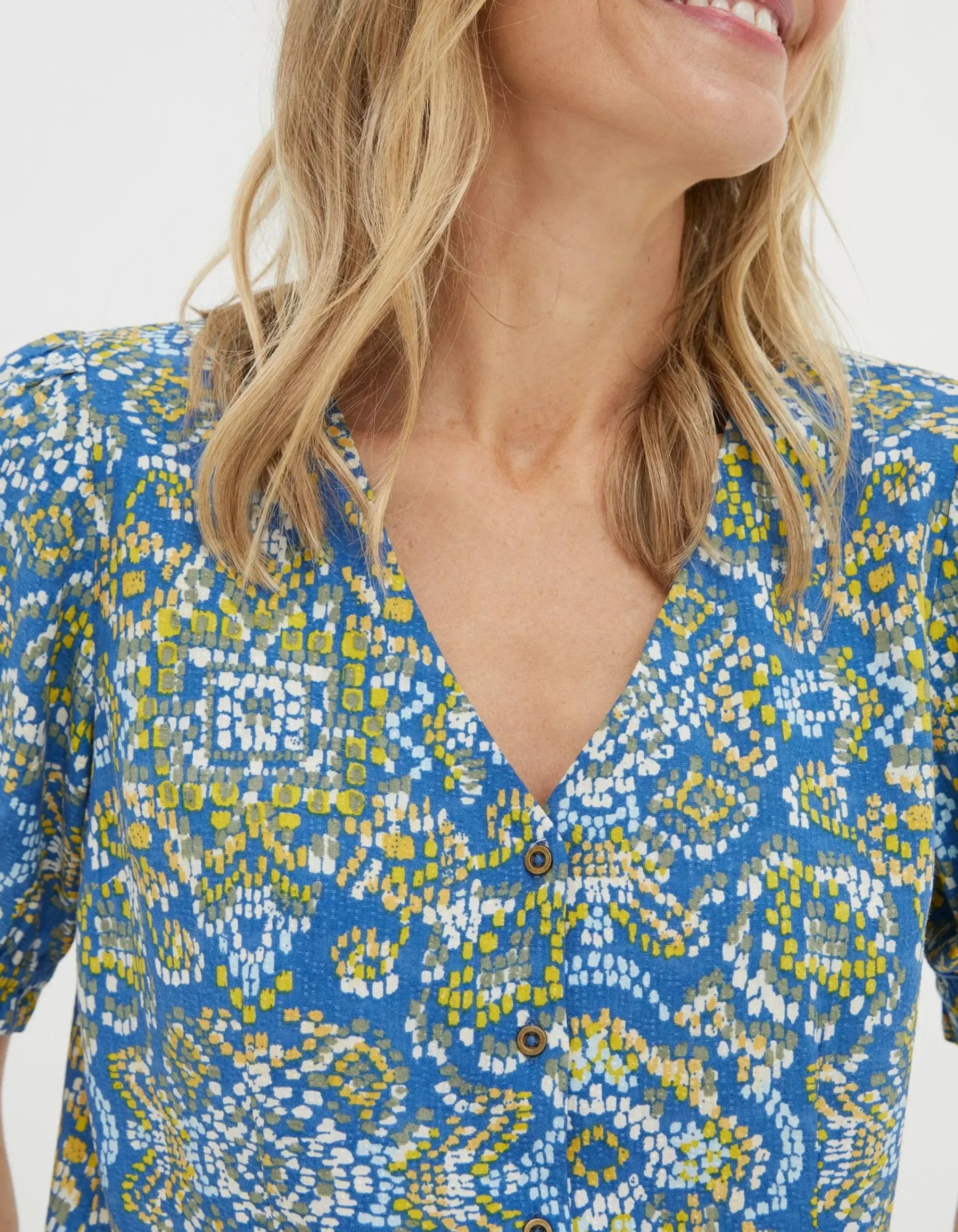 Women FatFace View All|Savannah Aztec Texture Blouse