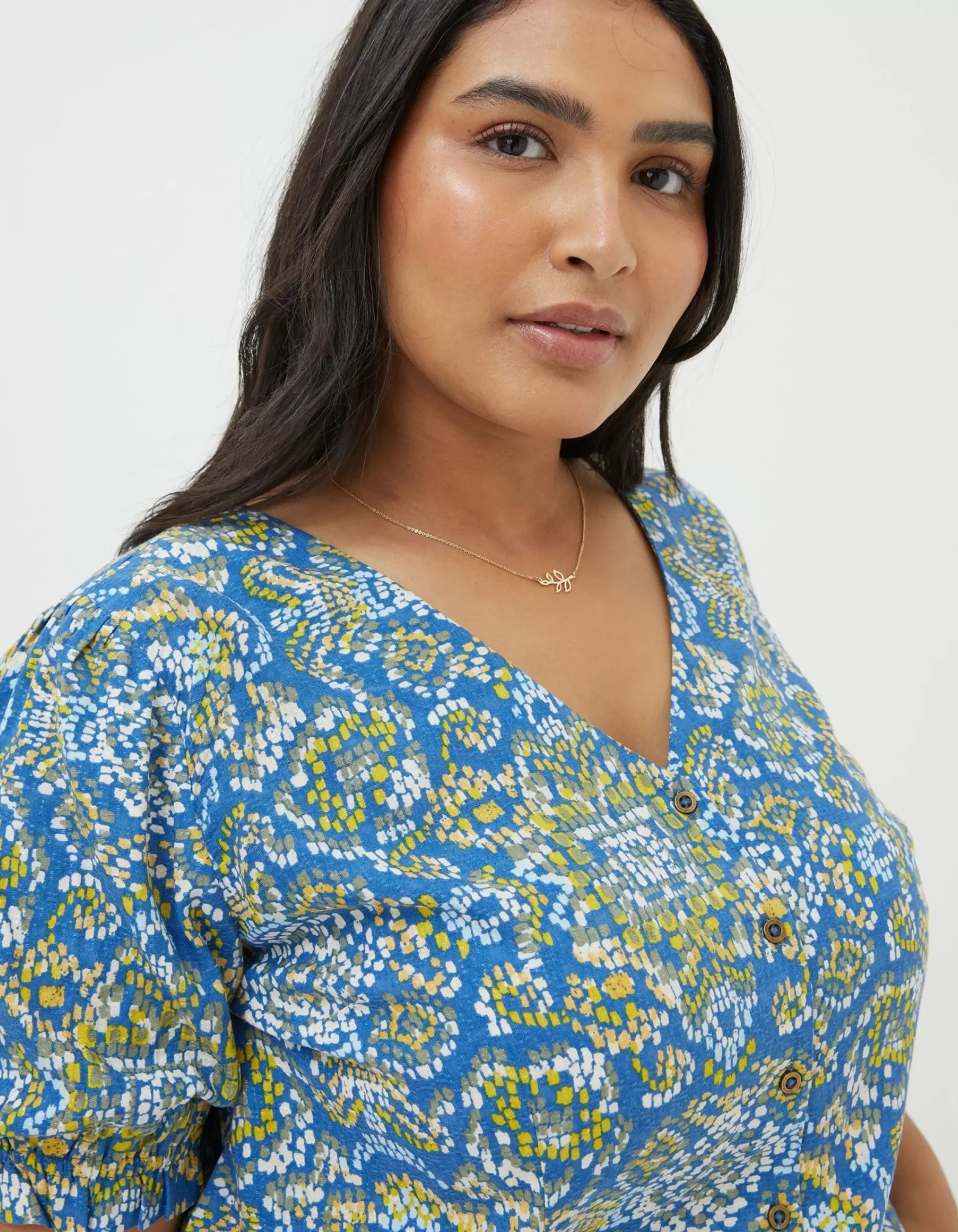 Women FatFace View All|Savannah Aztec Texture Blouse