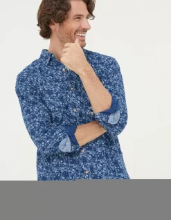 Men FatFace Shirts|Scribble Daisy Print Shirt