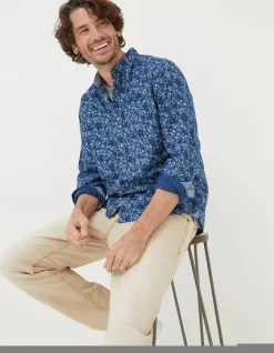 Men FatFace Shirts|Scribble Daisy Print Shirt