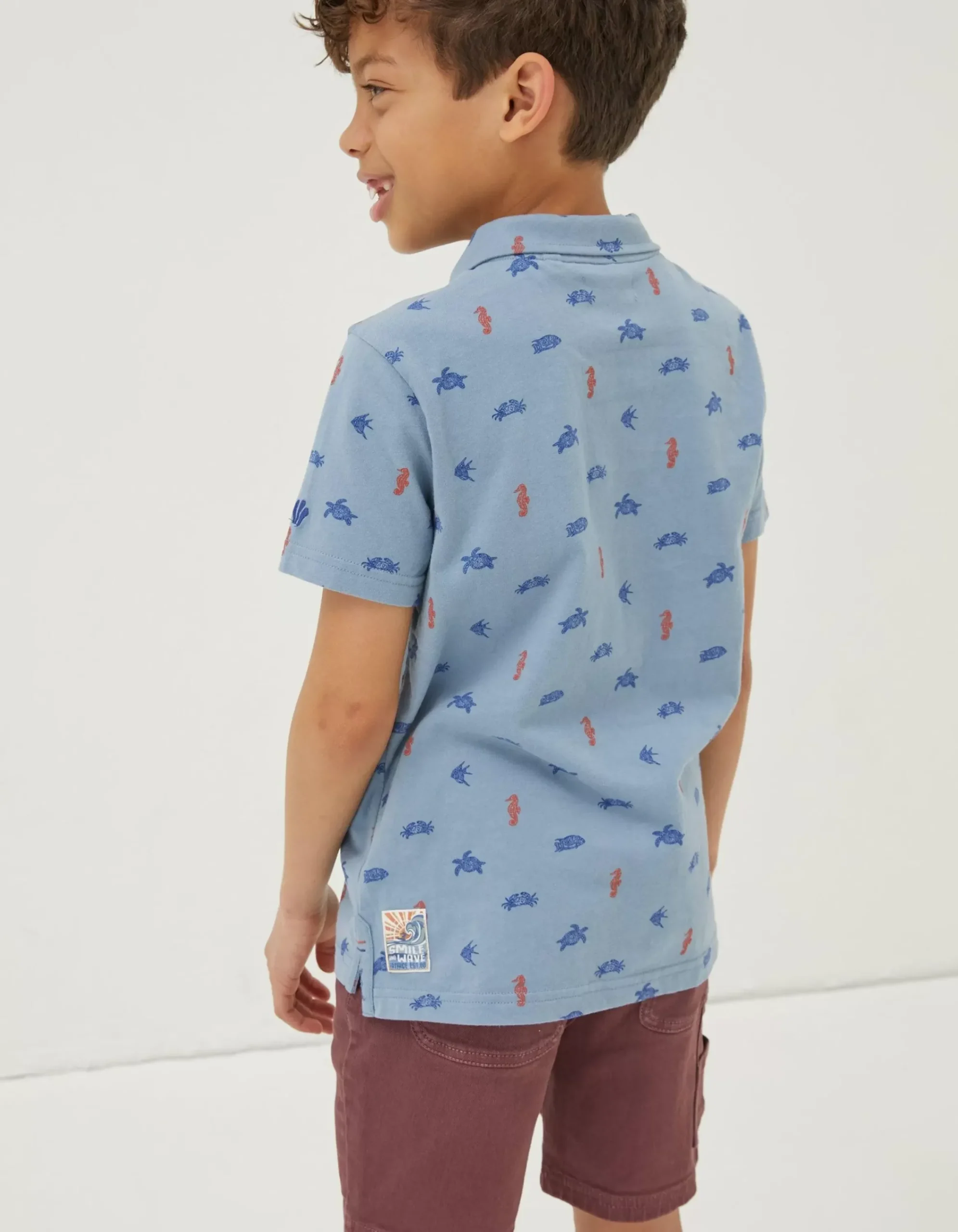 Boys FatFace View All|Sea Creatures Printed Polo Top