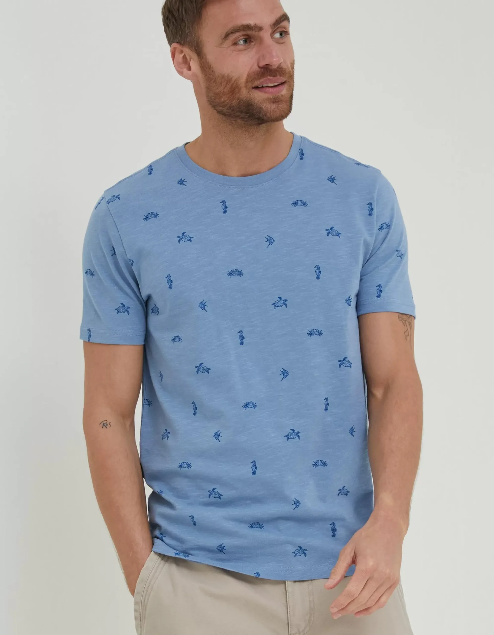 Men FatFace T-Shirts|Sea Print T-Shirt