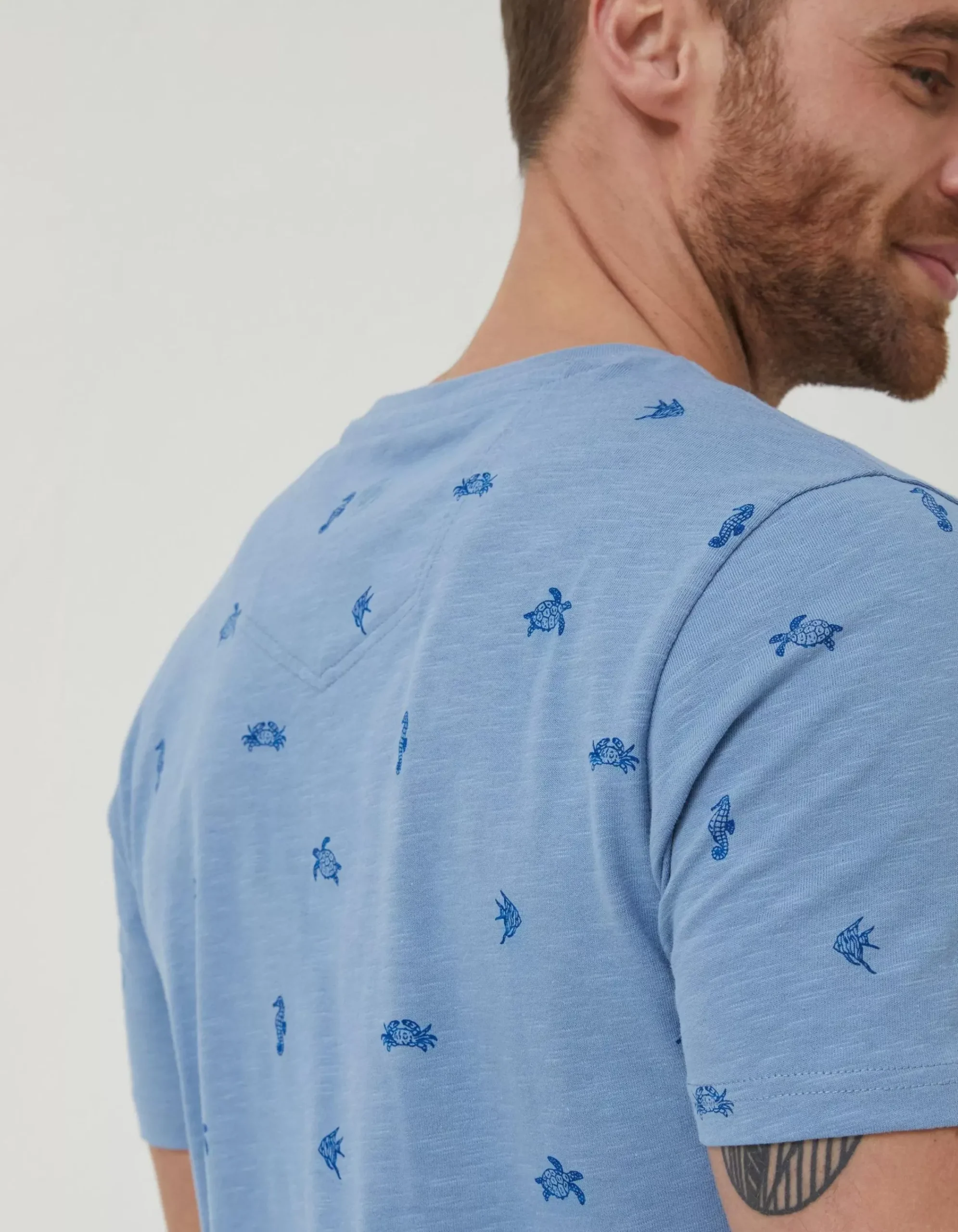 Men FatFace T-Shirts|Sea Print T-Shirt