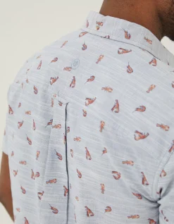 Men FatFace Shirts|Seafood Print Shirt