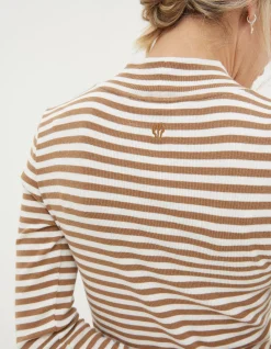 Women FatFace Tops & T-Shirts|Selina Stripe Roll Neck Top