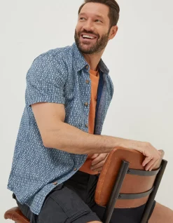 Men FatFace Shirts|Shell Print Shirt