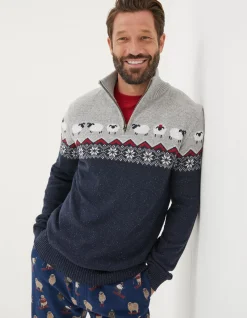 Men FatFace View All|Shelter Stevie Sheep Half Neck Jumper