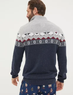 Men FatFace View All|Shelter Stevie Sheep Half Neck Jumper