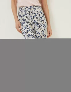 Women FatFace Trousers & Leggings|Shirred Batik Flowers Trousers
