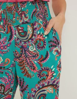 Women FatFace Trousers & Leggings|Shirred Festival Trousers