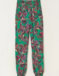 Women FatFace Trousers & Leggings|Shirred Festival Trousers