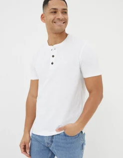 Men FatFace View All|Short Sleeve Slub Henley T-Shirt