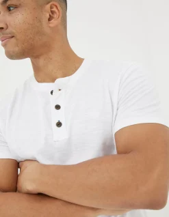 Men FatFace View All|Short Sleeve Slub Henley T-Shirt