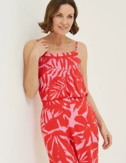 Women FatFace Shirts & Blouses|Sian Ikat Leaves Cami Top