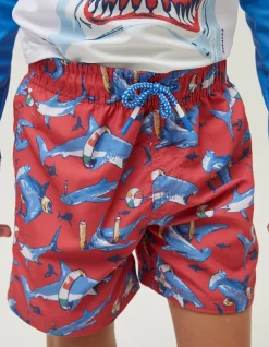 Boys FatFace View All|Sidney Shark Swim Shorts