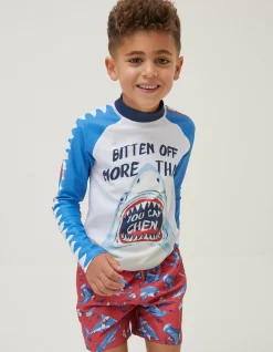 Boys FatFace View All|Sidney The Shark Rash Vest