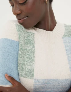 Women FatFace Knitwear|Sienna Square Patterned Jumper