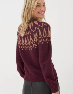 Women FatFace View All|Silve Fairisle Sparkle Jumper