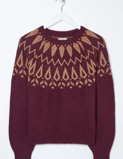 Women FatFace View All|Silve Fairisle Sparkle Jumper
